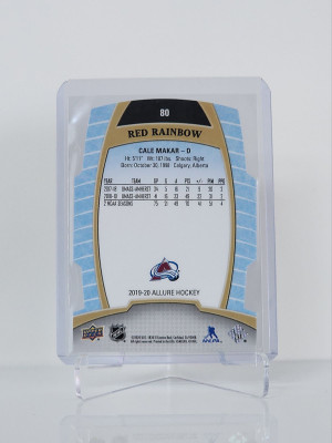 2019-20 Allure Cale Makar Red Rainbow Diecut Rookie back